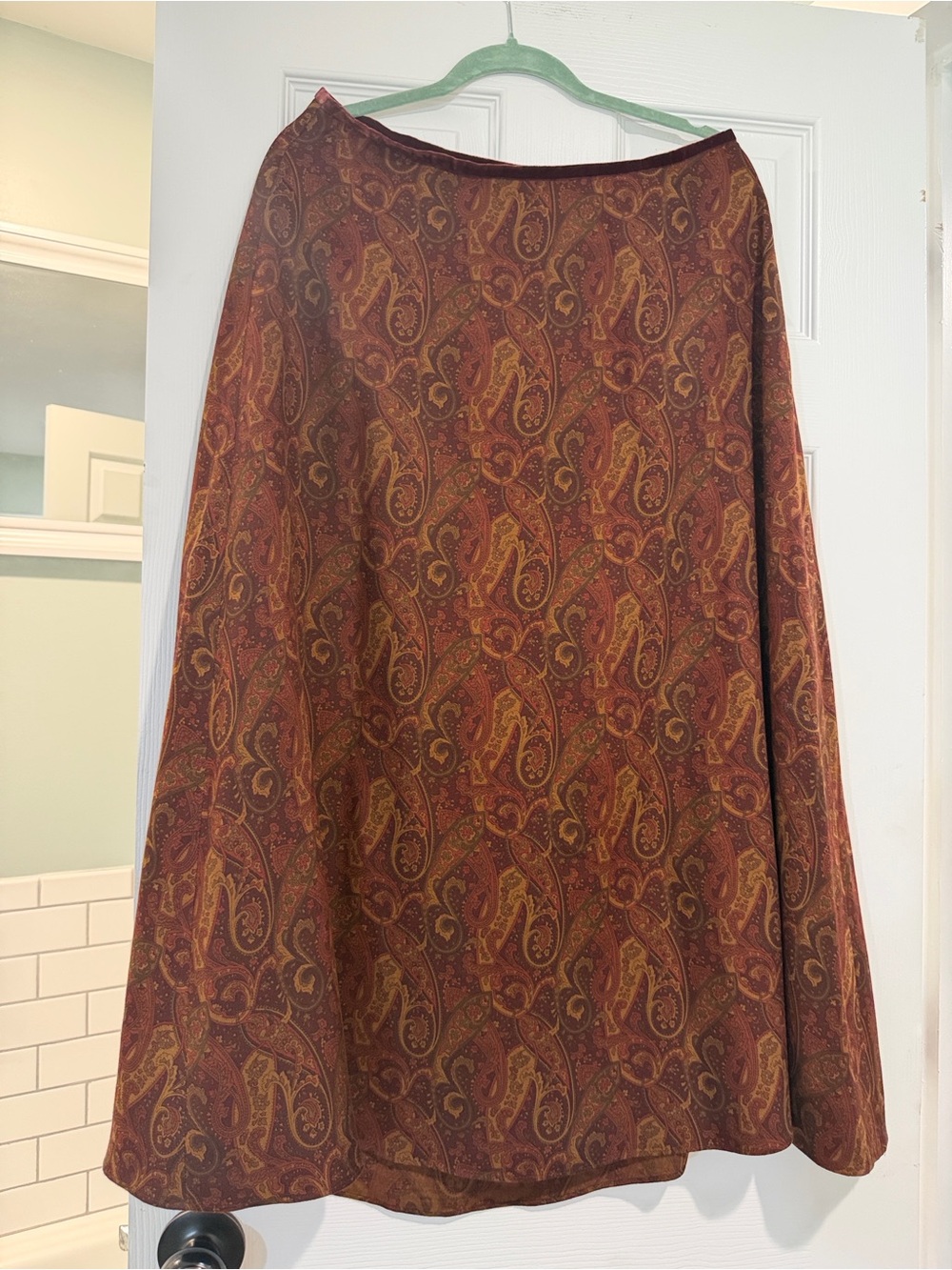 Lauren Ralph Lauren Brown Paisley A-Line Skirt
